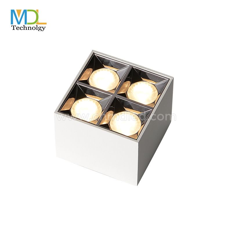 MDL Quare Deep Downlight Anti-Glare Four Head Fixtures Adjustable COB LED Spot Light Model: MDL-RDL8D